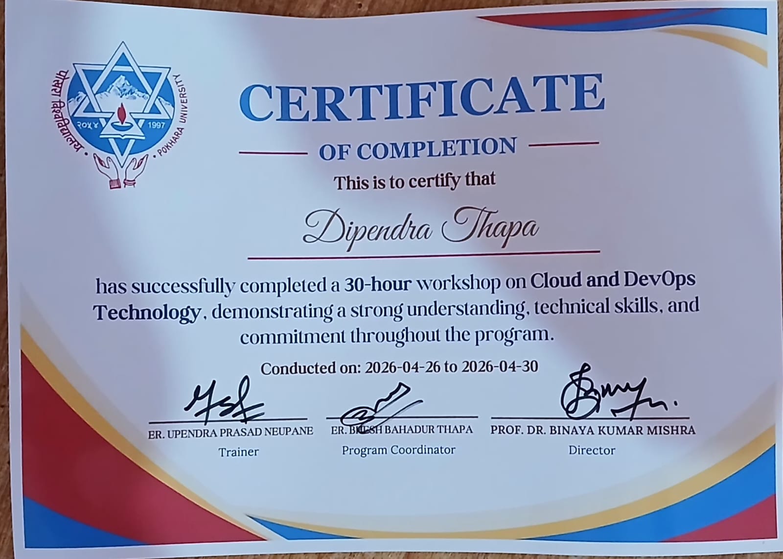 Cloud and DevOps Certificate
