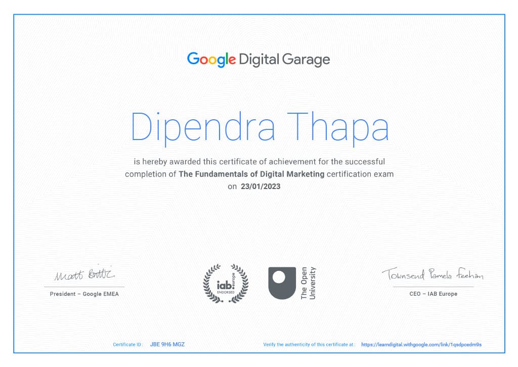 Digital Marketing Certificate